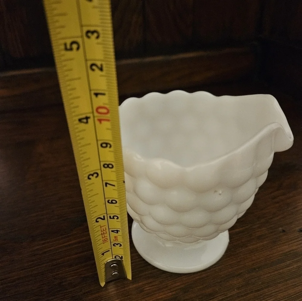 Vintage milk glass bubble creamer.